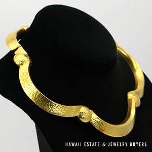 Vintage 1960's 22K Yellow Gold Hinged Collar Necklace 110.5g - Image 2