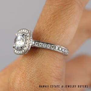 Daussi 1.22ctw VS/FG Diamond Semi-Mount Ring 14k White Gold Size 6.5 (Set with CZ) - Image 2
