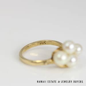 Ming's Pearl Cluster 14K Yellow Gold Ring Size 7 - Image 7