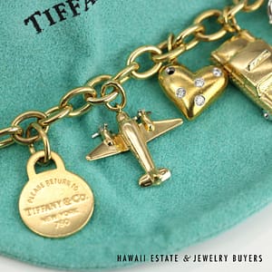 Tiffany & Co. Nine Charm Bracelet 18k Yellow Gold Size 6.75 with Pouch, 76.5g - Image 3