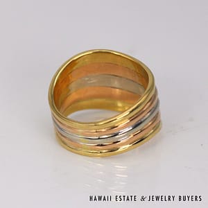 Gucci 18K TriColor Gold Wave Band Ring SIZE 5.5 #022824-03 - Image 4