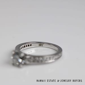 GIA 1.00ct Round Brilliant Cut Diamond 18k White Gold Engagement Ring Size 4.5 - Image 2