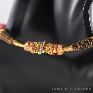 VINTAGE NATURAL RUBY OVER 300CTW BEAD 14K YELLOW GOLD NECKLACE 21" W/ APPRAISAL - Image 4