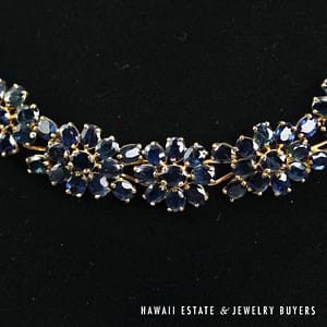 75ctw Sapphire 14K Yellow Gold Necklace