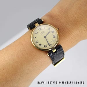 Must De Cartier Vermeil Watch Round Dial & Roman Numerals - Image 2