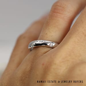 Tiffany & Co Platinum 4mm Diamond Etoile Band Size 5.5 with Pouch, 6.3g - Image 5
