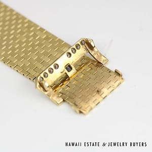 1.25ctw Sapphire & 0.50ctw Diamond 14K Yellow Gold Adjustable Buckle Bracelet - Image 5