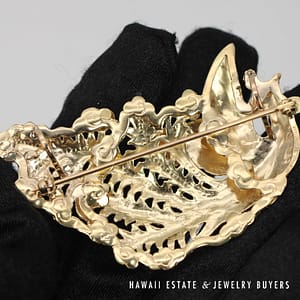 Ming's 14K Yellow Gold Phoenix Brooch Or Pendant - Image 3