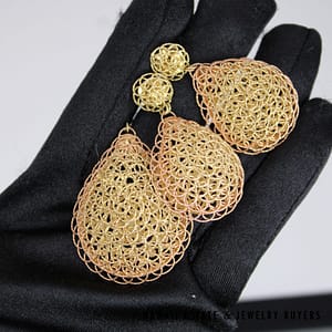 18.5g 14KYRG Fratelli Bovo Lace Collection Earrings & Necklace - Image 3
