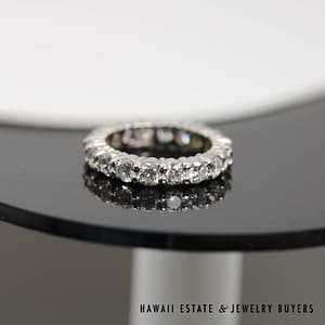 2.25ctw SI/HI Diamond Eternity 14k White Gold Band Size 4.5, 3.6g - Image 2
