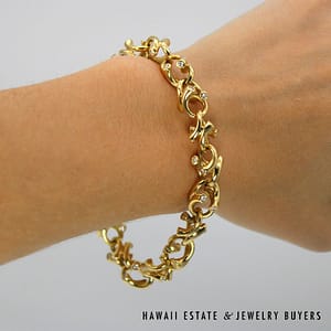 Georg Jensen 18K Yellow Gold and Diamond Magic Bracelet SIZE 6.75 #3084-01 - Image 5