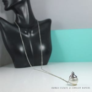 TIFFANY & CO. 15MM SOUTH SEA CULTURED PEARL PLATINUM ELSA PERETTI PENDANT & NECKLACE 32" WITH FOLIO, BOX & PAPER - Image 4