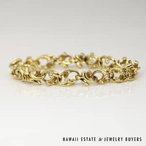 Georg Jensen 18K Yellow Gold and Diamond Magic Bracelet SIZE 6.75 #3084-01 - Image 2