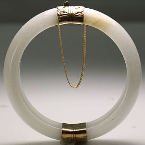 Ming's White Jade14K Yellow Gold Set - Image 3