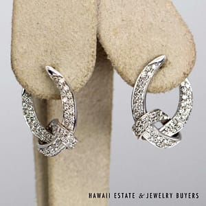 1ctw Diamond SI/HI Knot 18K White Gold Earrings
