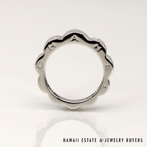 Chanel 18K White Gold Camelia Diamond Ring SIZE 48 (US size 4.5) *3069-02 - Image 2