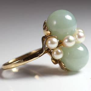 Ming's Hawaii Twin Jade Ball Pearl Ring - Image 4