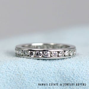 Tiffany & Co 1ctw Diamond Eternity Platinum Band Size 4, 3.7g - Image 2
