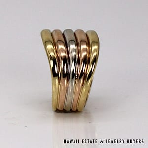 Gucci 18K TriColor Gold Wave Band Ring SIZE 5.5 #022824-03 - Image 8