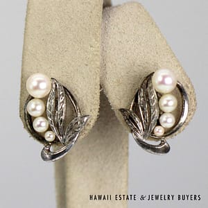 Mikimoto Sterling Silver Cultured Pearl Earrings