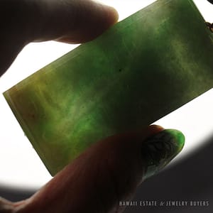 ANTIQUE JADEITE JADE GREEN BELT PIECE WITH REMOVABLE 14K YELLOW GOLD PENDANT - Image 4