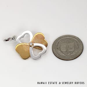 Cartier 18K Two-Tone Gold Four Leaf Clover Mobile Charm Pendant w/ Box #3121-04 - Image 8