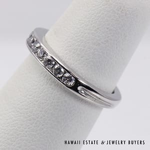 Tiffany & Co Plat 0.45ctw Diamond Anniversary Ring Size 5 - Image 2
