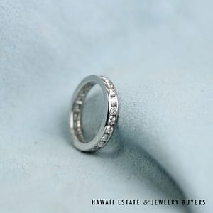 Tiffany & Co 1ctw Diamond Eternity Platinum Band Size 4, 3.7g - Image 5