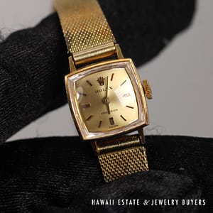 Vintage Rolex 18K Yellow Gold 15MM With Base Metal Band - Image 2