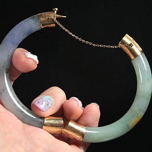 Natural Multi Color Grade A Jade Bangle - Image 2