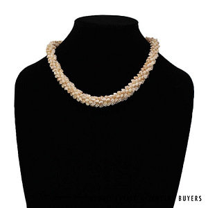 Coconut Style Ni'ihau Shell Choker Necklace: Momi Onikiniki 21 inches #3123-02 - Image 2