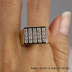 1ctw VVS/FG Diamond Channel Set Gents Ring 18k Yellow Gold Size 9.5, 16.9g - Image 2