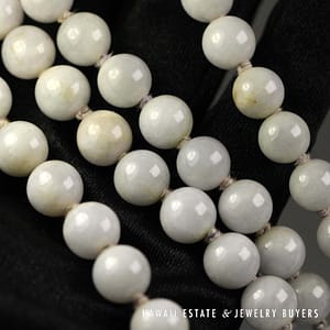 Ming's Pale Lavender Jade 9mm Bead 14k Yellow Gold Necklace 30" - Image 5
