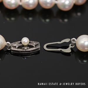 Mikimoto Single Strand Cultured Pearl Necklace with Silver Clasp 18" #2810-02 - Image 6