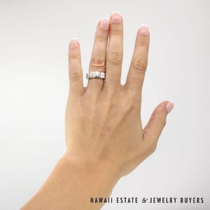 Chanel 18K White Gold Camelia Diamond Ring SIZE 48 (US size 4.5) *3069-02 - Image 10