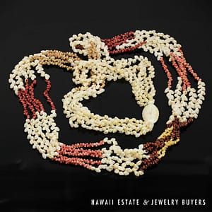 Five-Strand Multi-Color Ni'ihau Shell Lei: Kipona 48 inches #LB1102-02 - Image 2