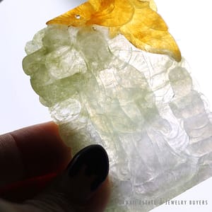 GIA CERTIFIED GRADE A TYPE A JADEITE JADE TRANSLUCENT MULTI-COLOR QUAN YIN CARVED JADE W/ GIA CERTIFICATE - Image 4