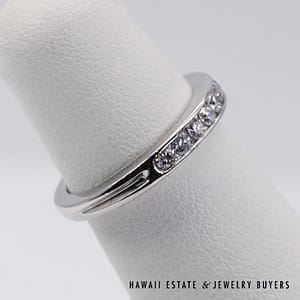Tiffany & Co Plat 0.45ctw Diamond Anniversary Ring Size 5 - Image 3