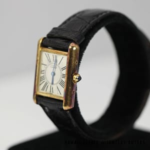 Must De Cartier Ladies Vermeil Tank Watch With Box - Image 2