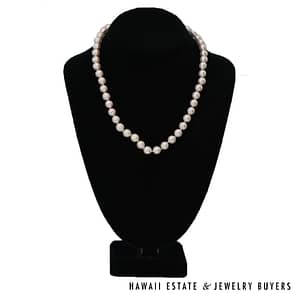 Mikimoto Single Strand Cultured Pearl Necklace with Silver Clasp 18" #2810-02 - Image 2