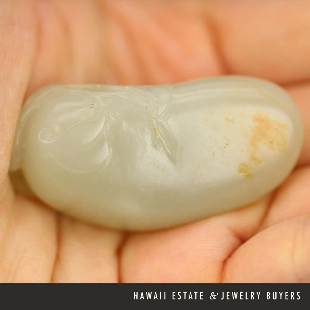 Antique Qing Era Mutton Fat Jade Fruit Carving (Pendant Optional) - Image 8