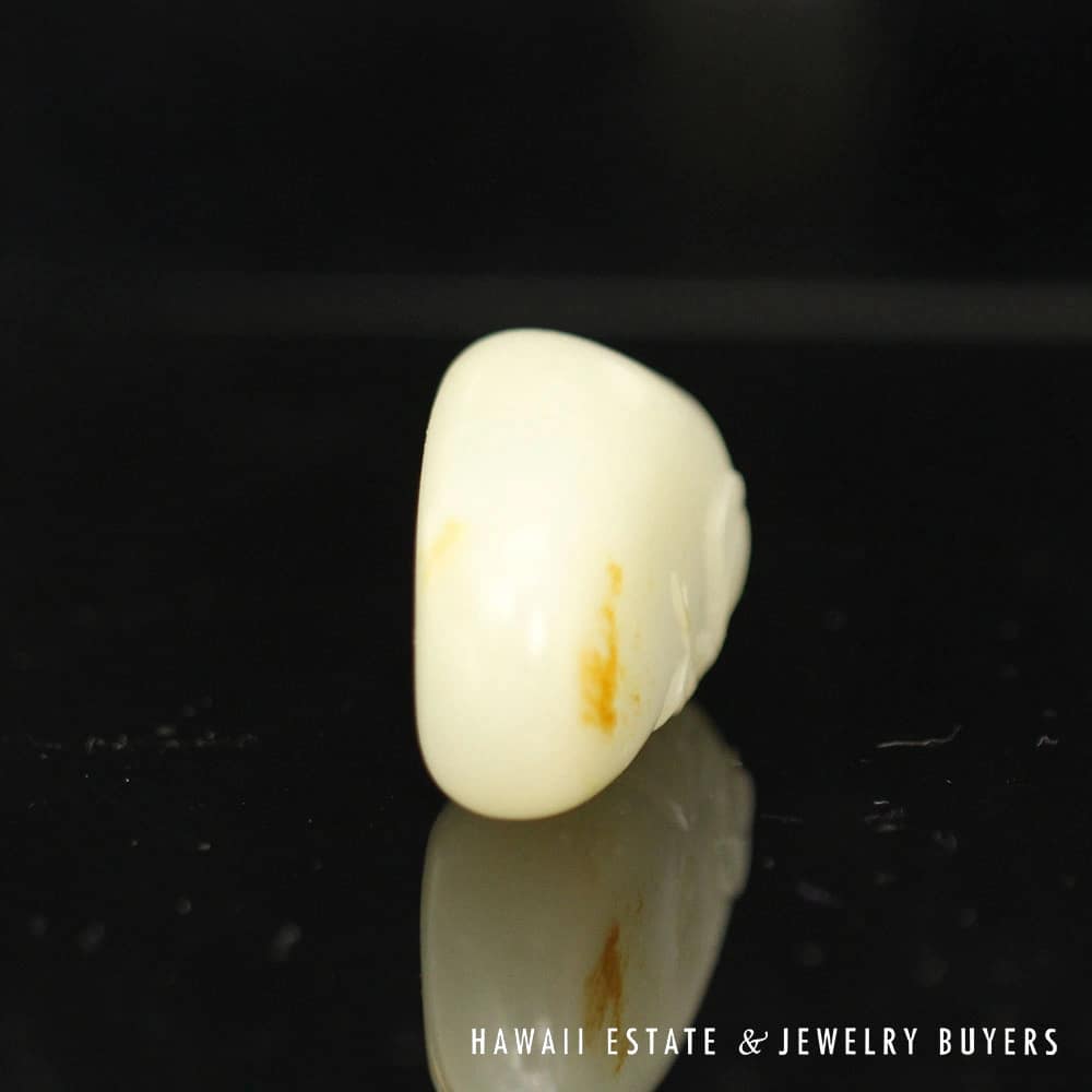 Antique Qing Era Mutton Fat Jade Fruit Carving (Pendant Optional) - Image 3