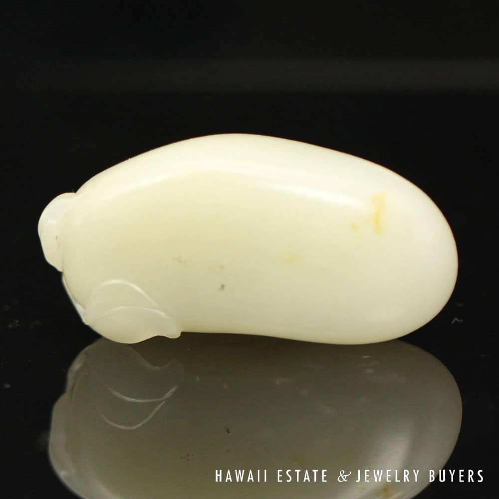 Antique Qing Era Mutton Fat Jade Fruit Carving (Pendant Optional) - Image 4