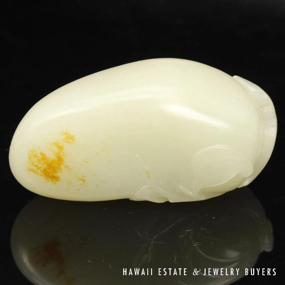 Antique Qing Era Mutton Fat Jade Fruit Carving (Pendant Optional) - Image 6