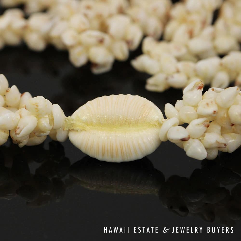 Double-Strand Roselani Ni'ihau Shell Lei 36 inches - Hawaii Estate