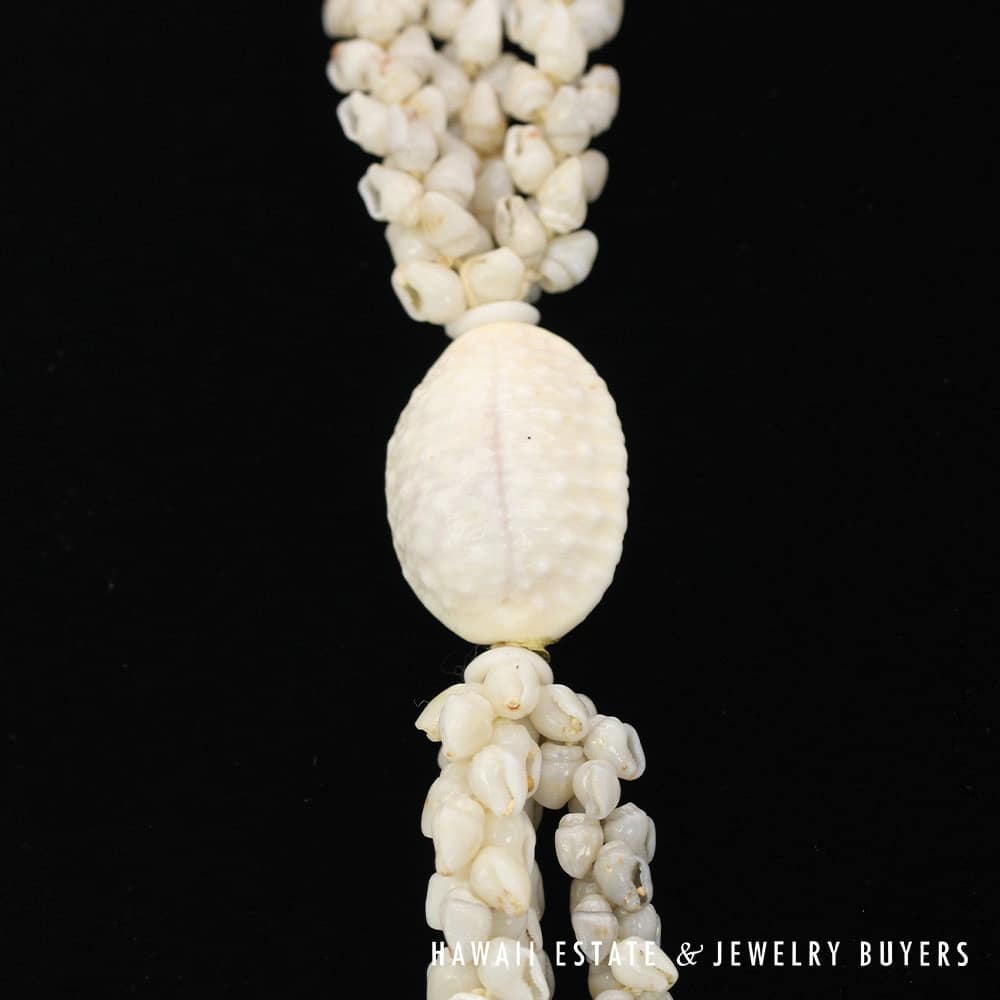 Three-Strand Ni'ihau Shell Lei: 38 inch Pikake Momi Uli Uli - Image 11