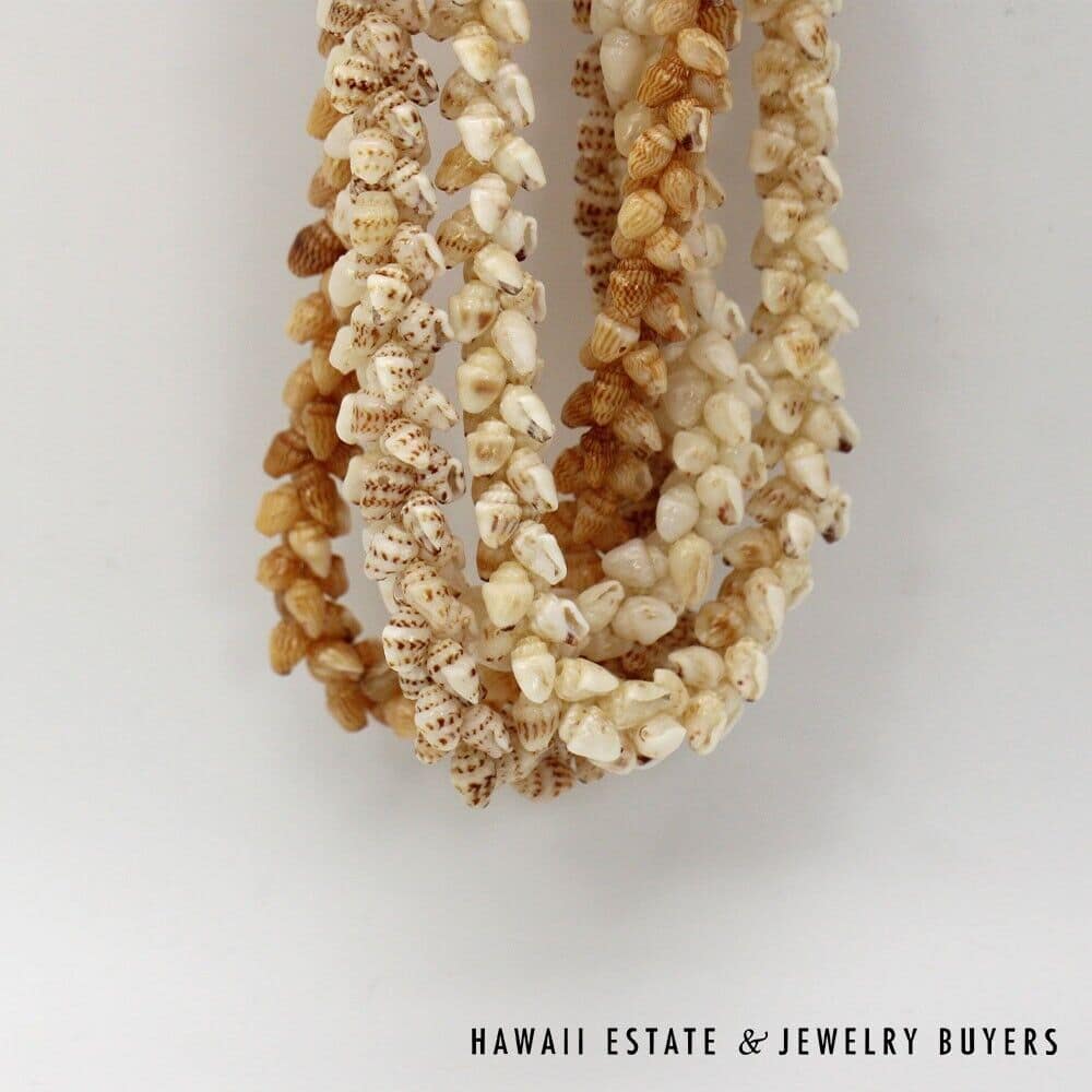 4-Strand Multi-Color Ni'ihau Shell Lei: Pikake Momi 38 inches #MKP090221-01 - Image 10