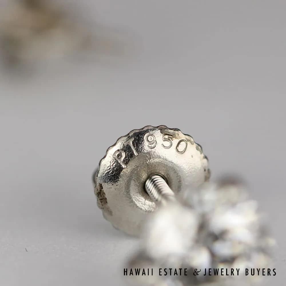 2CTW DIAMONDS SET IN PLATINUM MARTINI SCREWBACK EARRINGS (1CT each side!) - Image 3