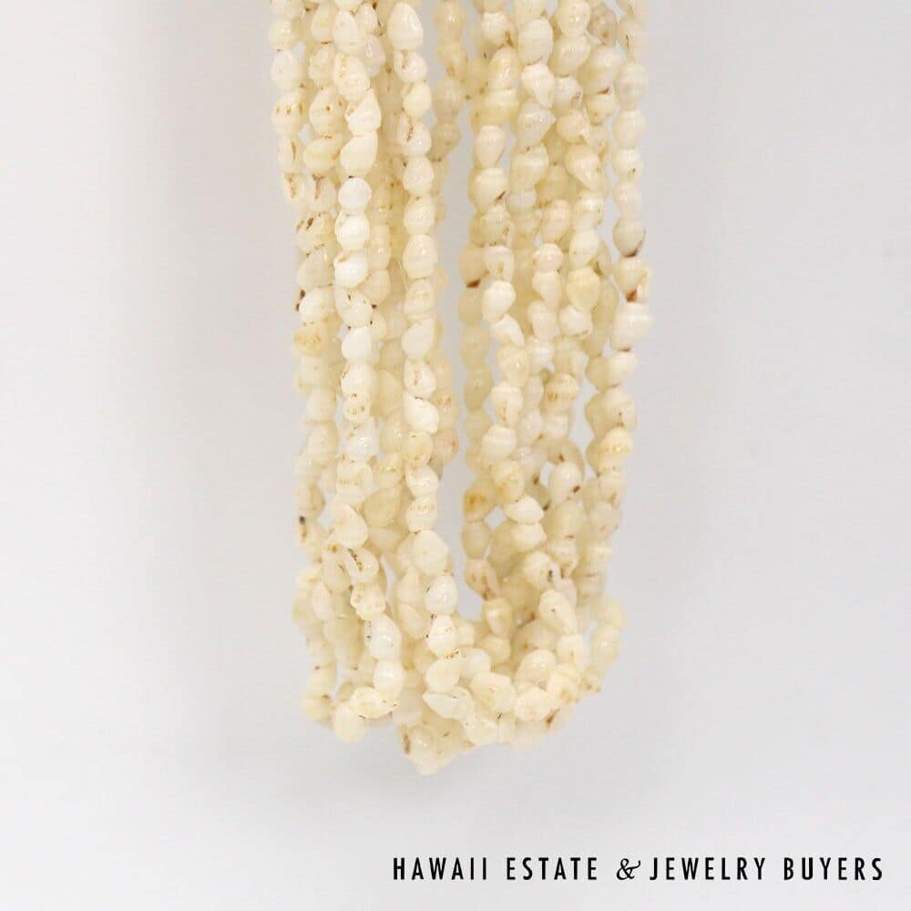 Ten-Strand Ni'ihau Shell Wedding Lei: Pololei Momi Ke'oke'o 36 inches #2741-01 - Image 9
