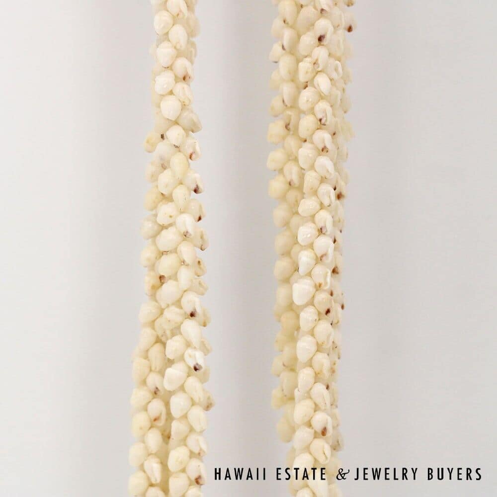 Three-Strand Ni'ihau Shell Lei: Pikake Momi Lenalena Kua Ula 36 inches #2778-14 - Image 6